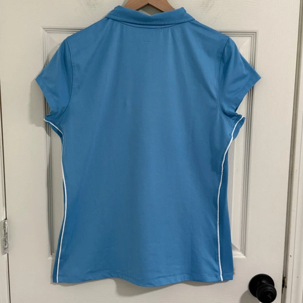 Alo Coolfit Womens XXL Golf Polo Blue Moisture Wicking Activewear Shirt Tennis
